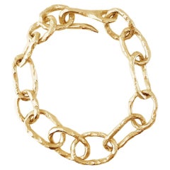 Flow Hand Carved Chain Bracelet 18K Gold Plated