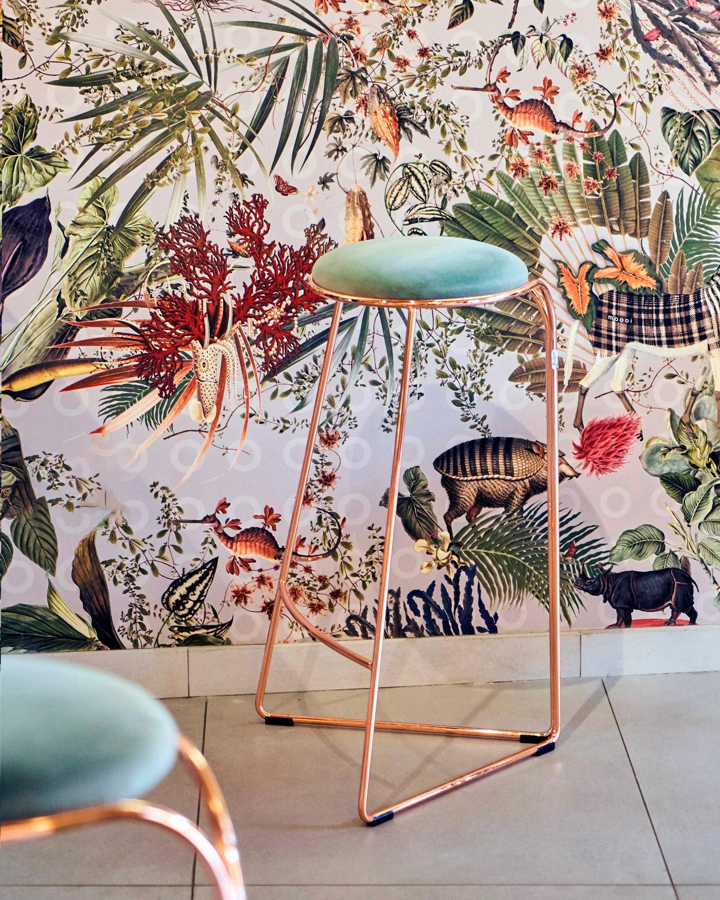Italian Flow Hi Aureo Stool by GIROTTI ENRICO For Sale