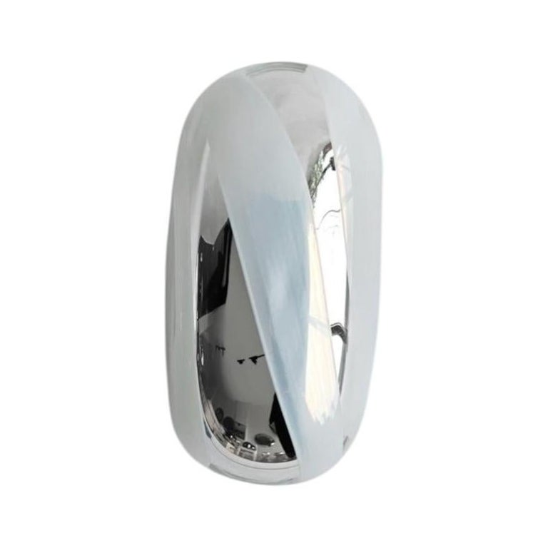 Flow Line III Contemporary Sculptural Silver and White Mirror by Homa