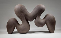 Flow No 2 - Abstract Black Ceramic Sculpture by Rachel Peters, UK, In Stock