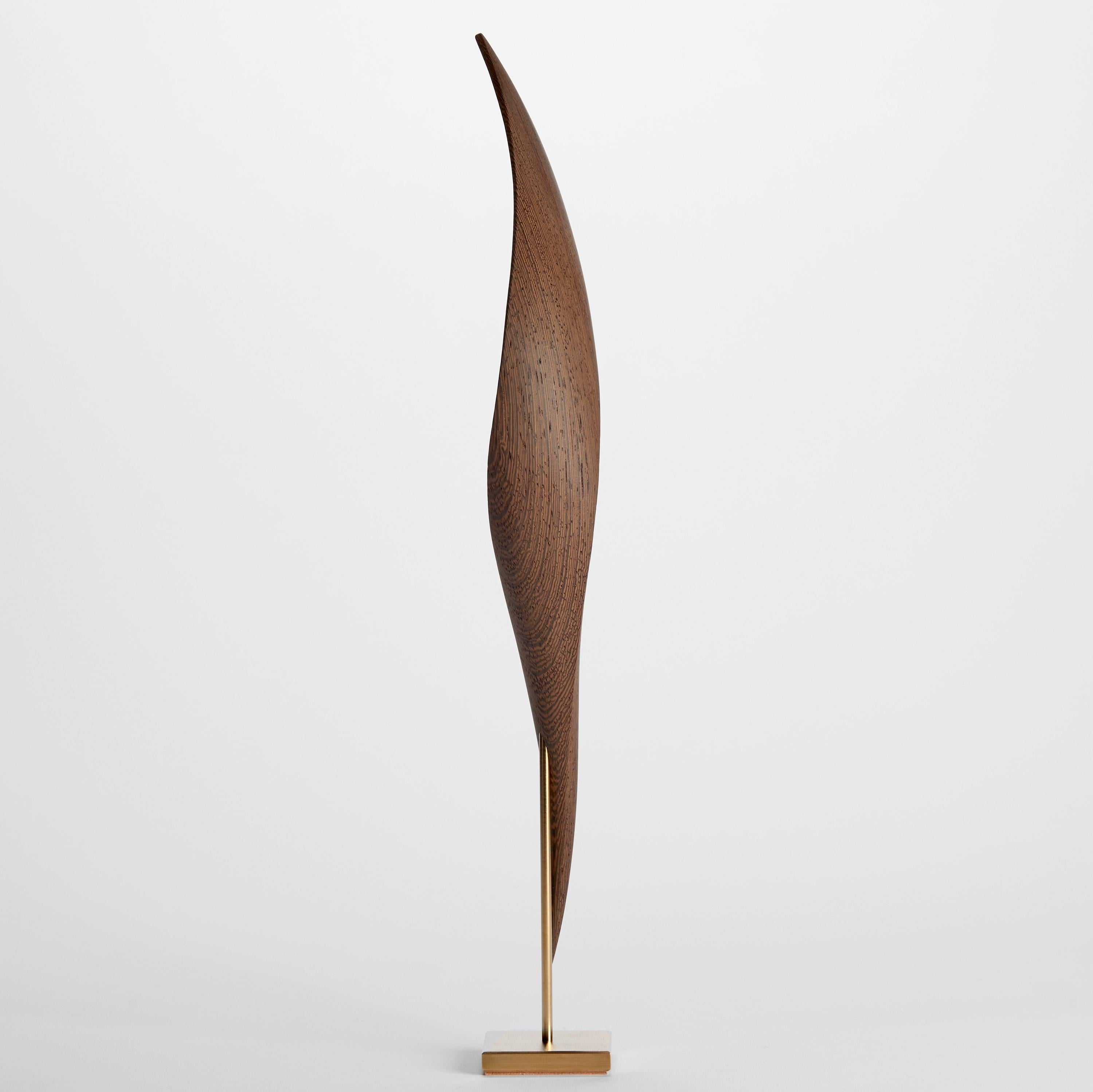 Organique  Flow Petit No 20, sculpture abstraite fluide montée sur bois Wood et or par Egeværk en vente