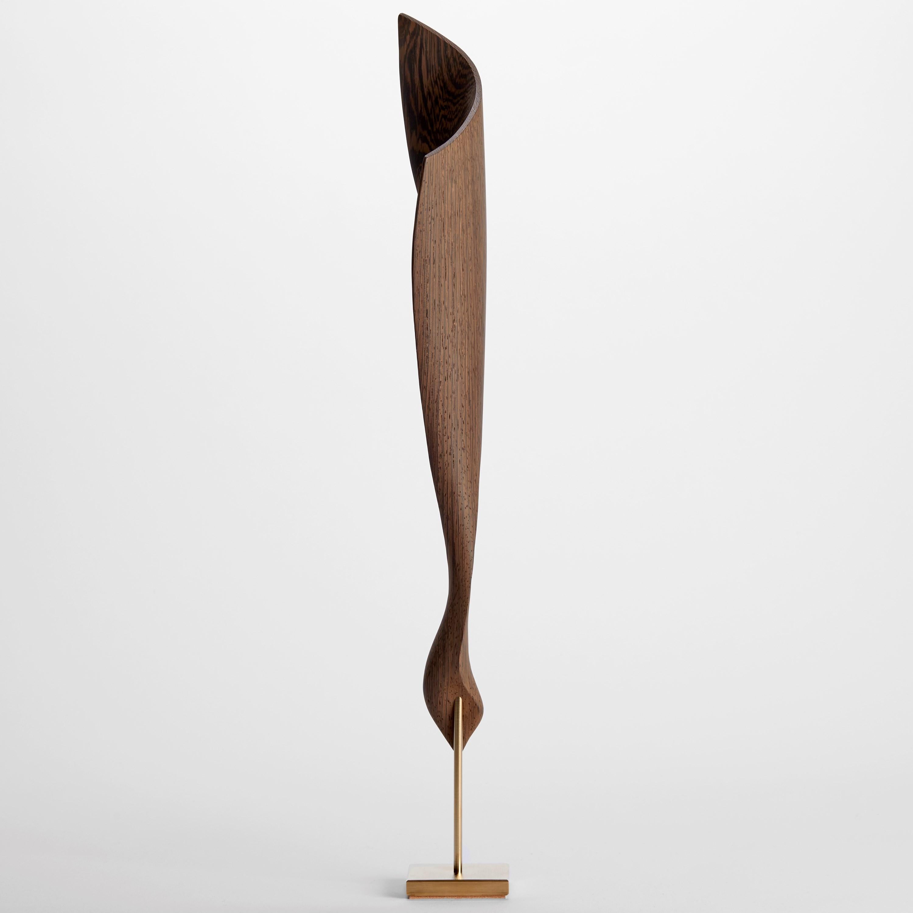 Organique Flow Petit No 21, sculpture abstraite montée en bois Wood et or par Egeværk en vente