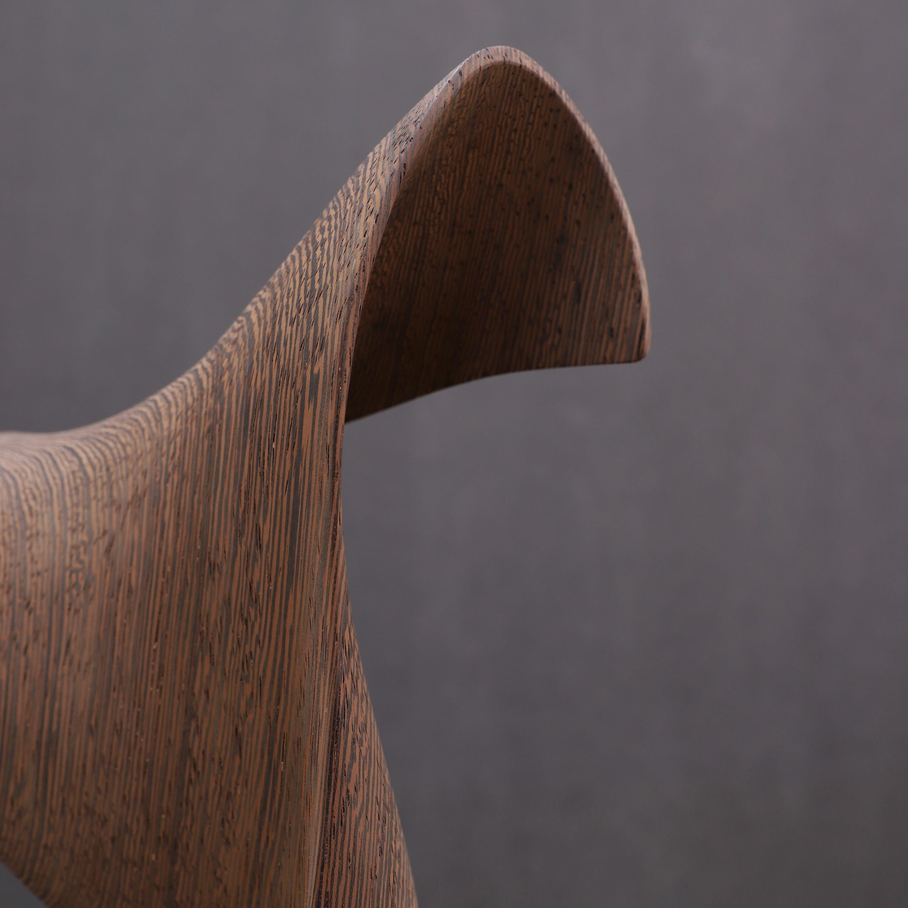 Flow Petit No 22, fluid abstract wooden sculpture by the Danish Studio Egeværk For Sale 5