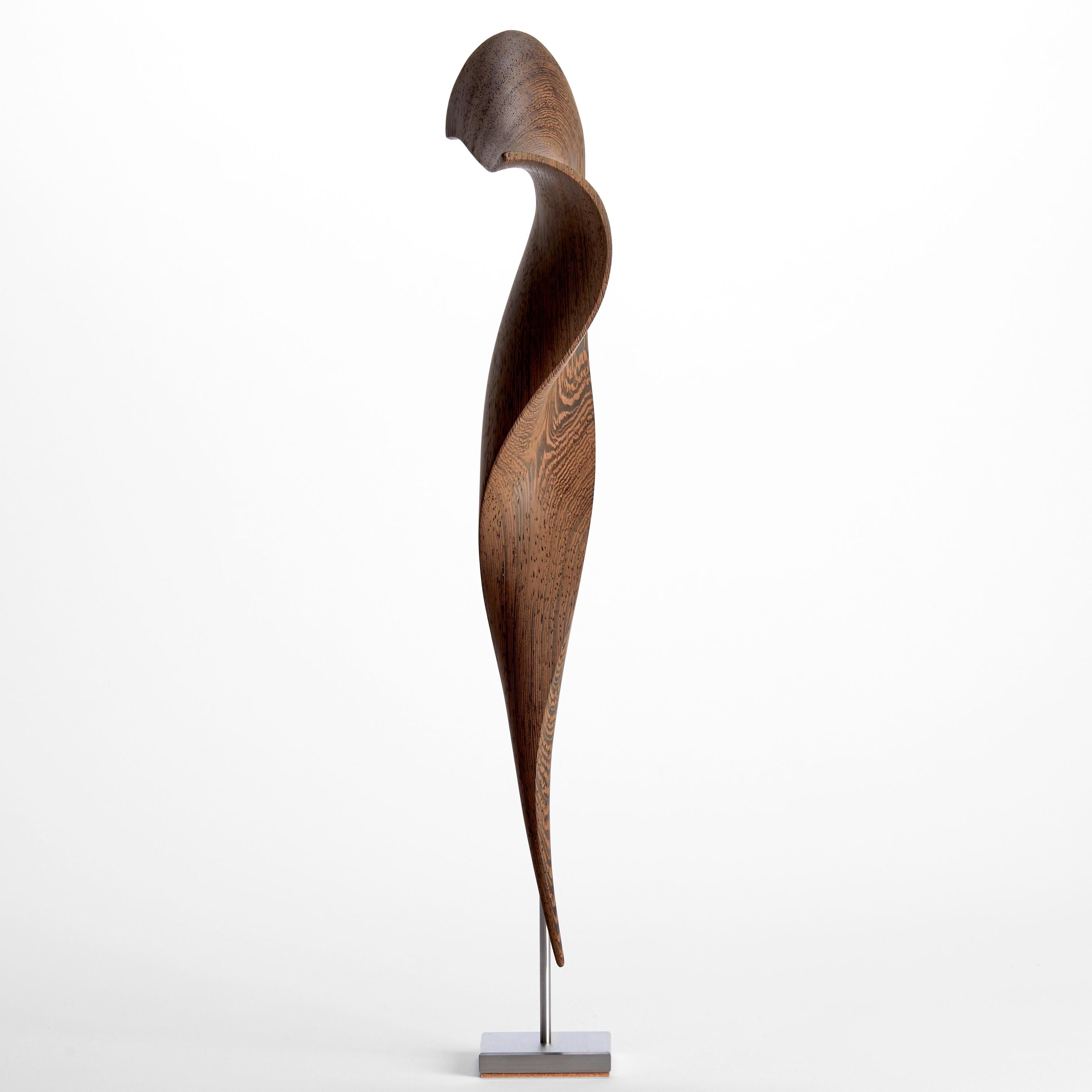 Organic Modern Flow Petit No 22, fluid abstract wooden sculpture by the Danish Studio Egeværk For Sale