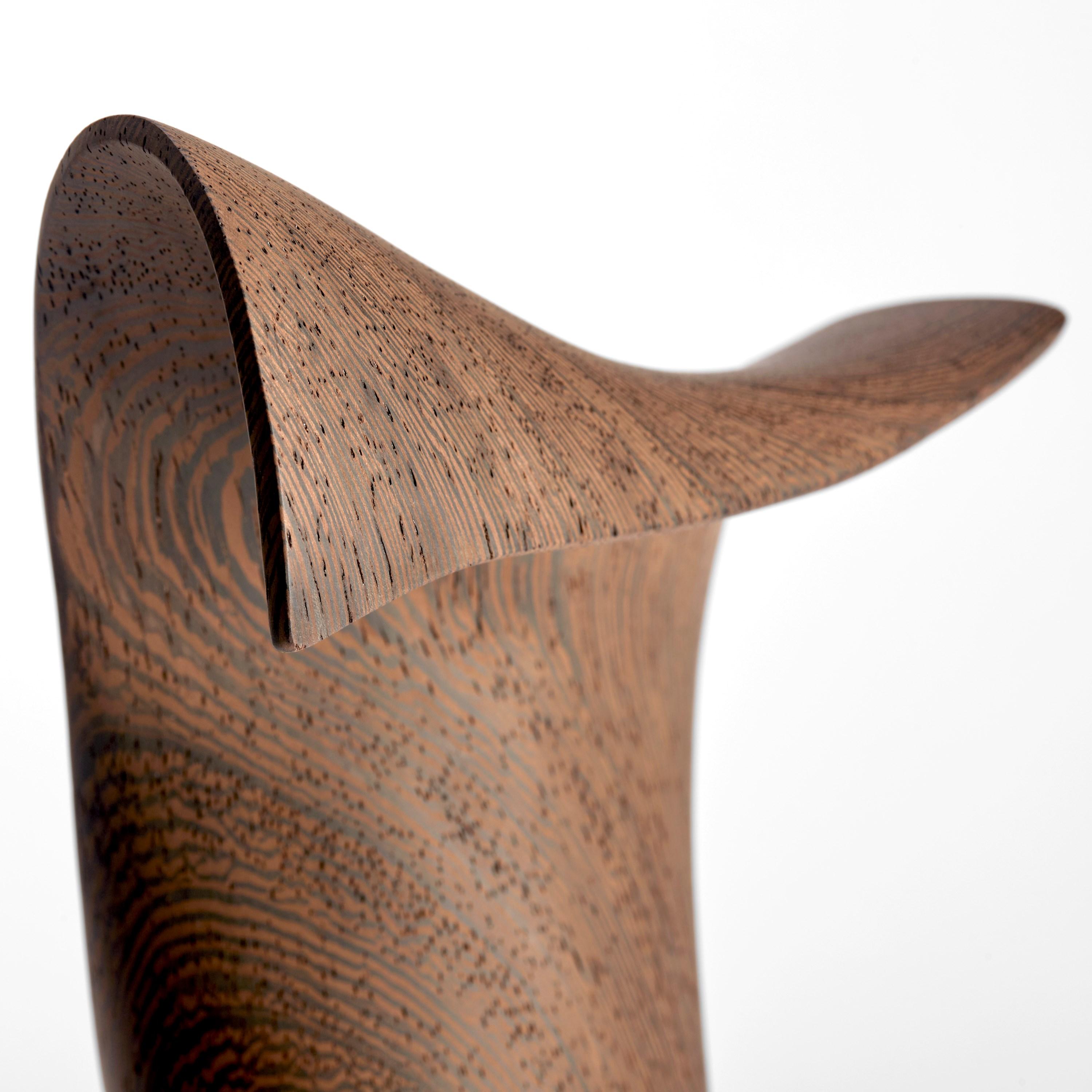 Contemporary Flow Petit No 22, fluid abstract wooden sculpture by the Danish Studio Egeværk For Sale
