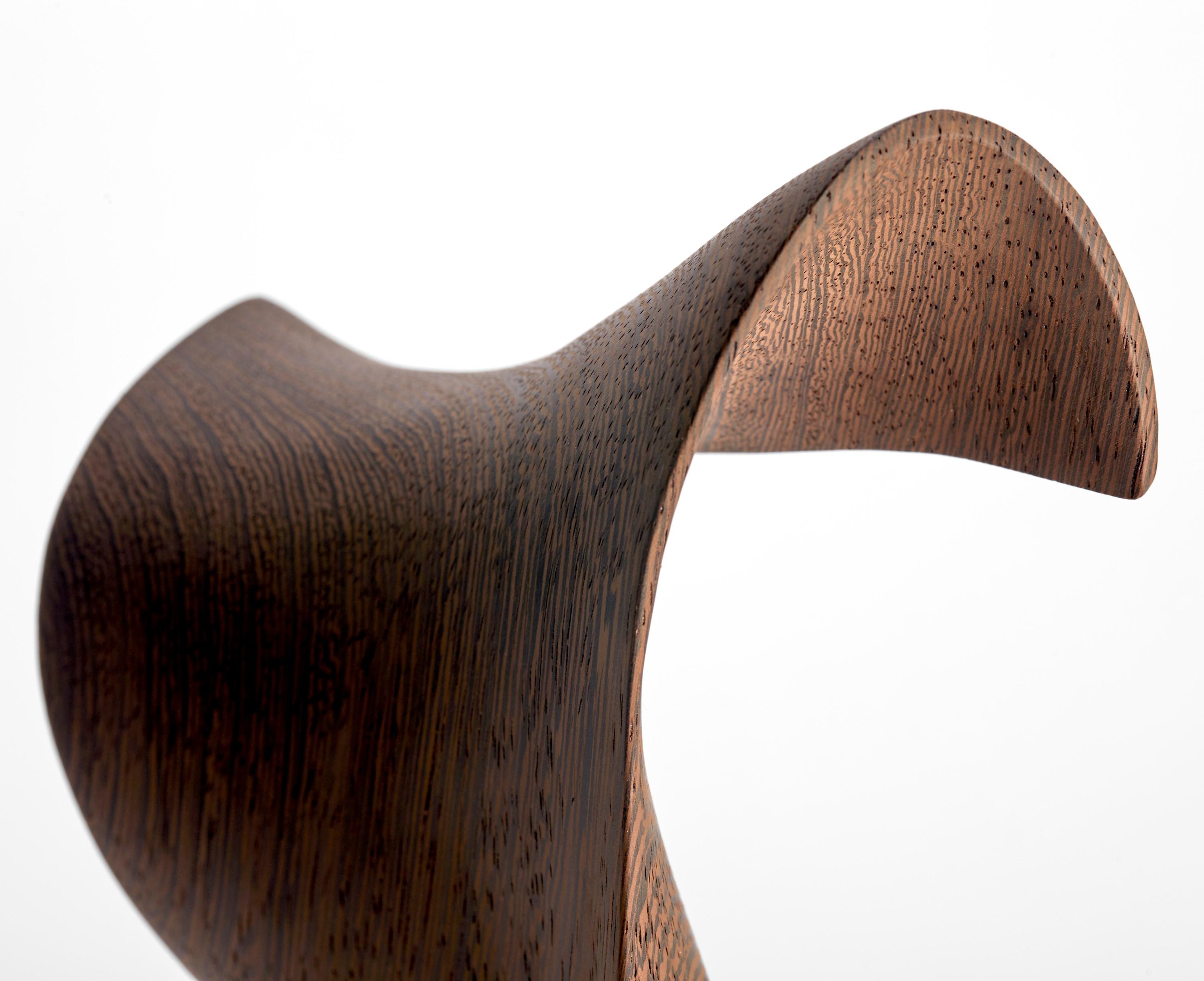 Stainless Steel Flow Petit No 22, fluid abstract wooden sculpture by the Danish Studio Egeværk For Sale