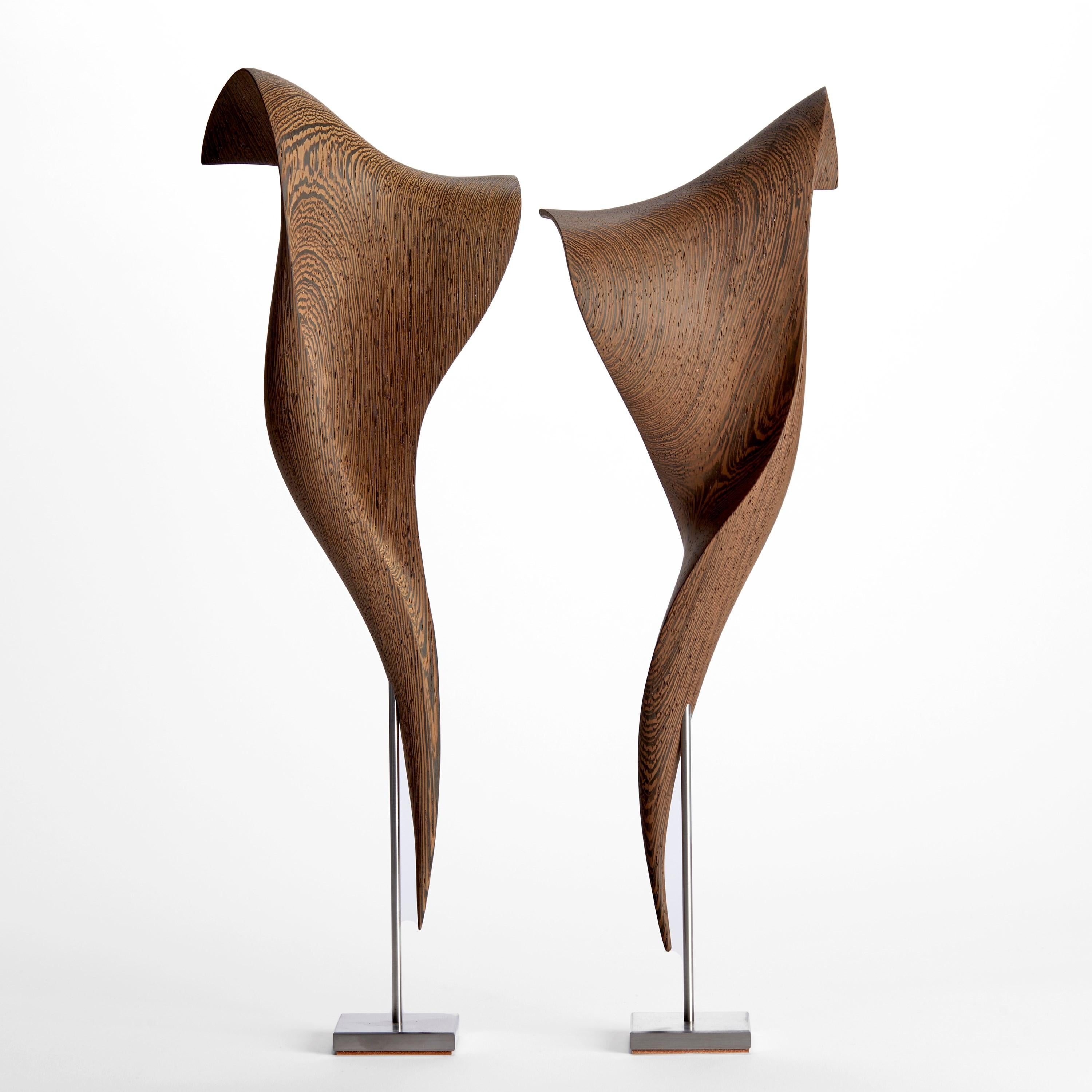Flow Petit No 22, fluid abstract wooden sculpture by the Danish Studio Egeværk For Sale 2