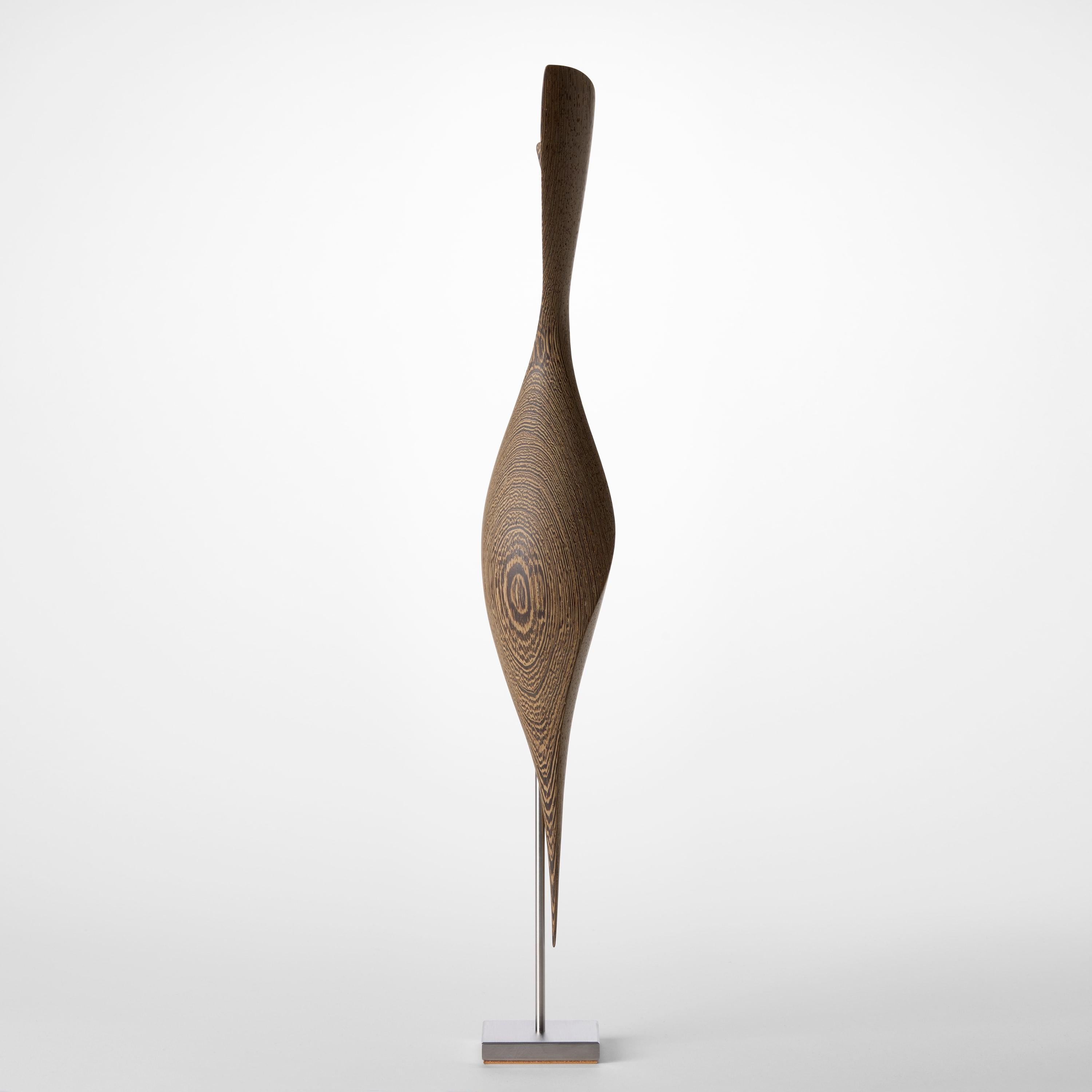 Fatto a mano Flow Petit No 27, scultura astratta e fluida in legno Wood e acciaio di Egeværk in vendita