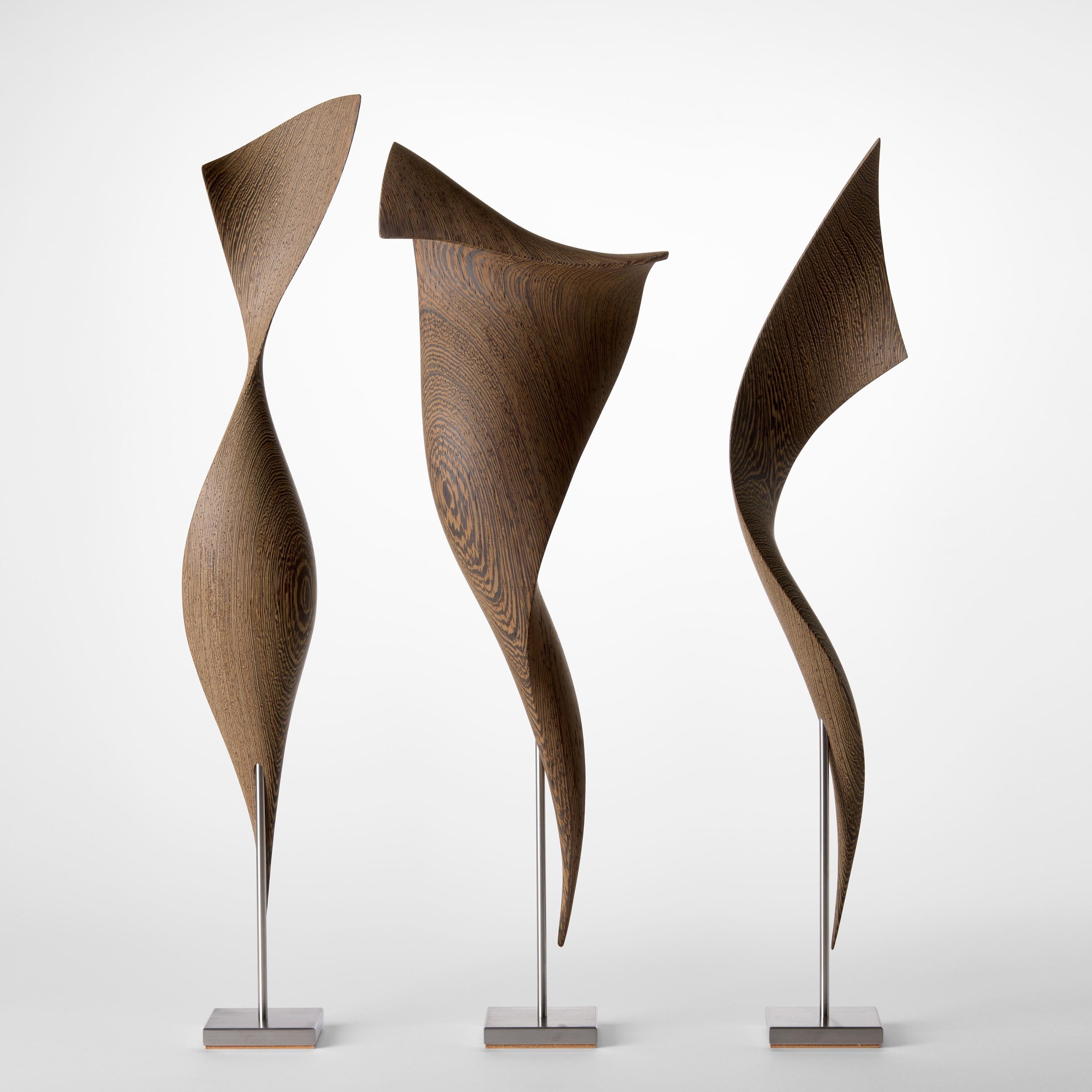 XXI secolo e contemporaneo Flow Petit No 27, scultura astratta e fluida in legno Wood e acciaio di Egeværk in vendita