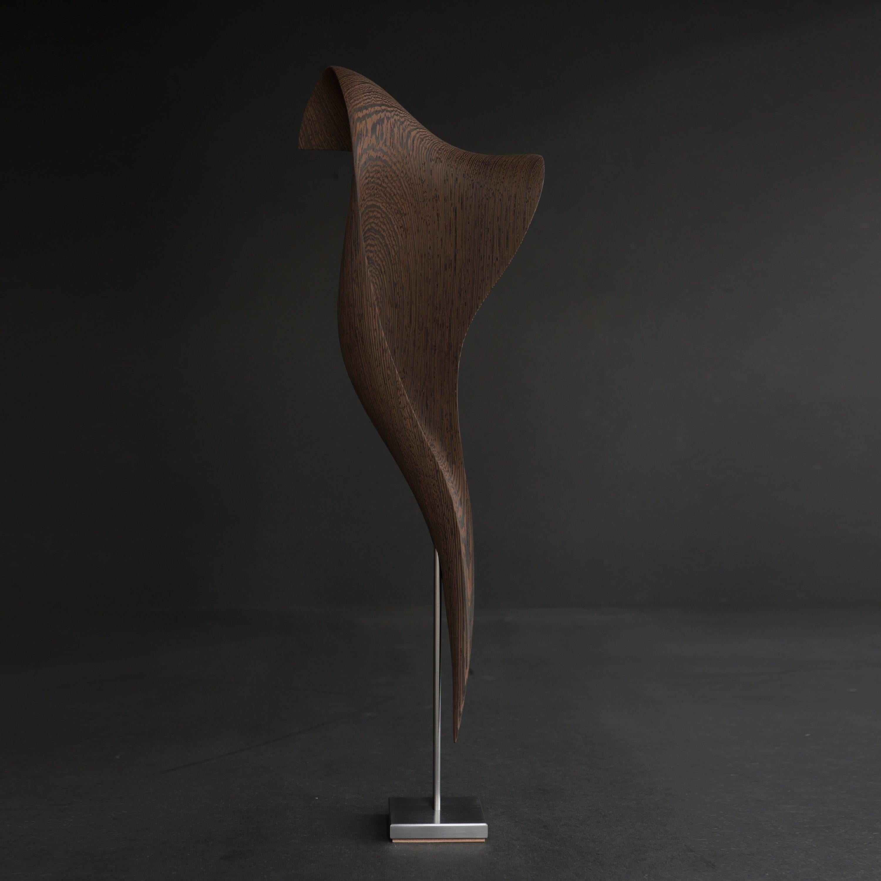 Flow Petit No 3, an Abstract Wooden Sculpture by the Danish Studio Egeværk 4
