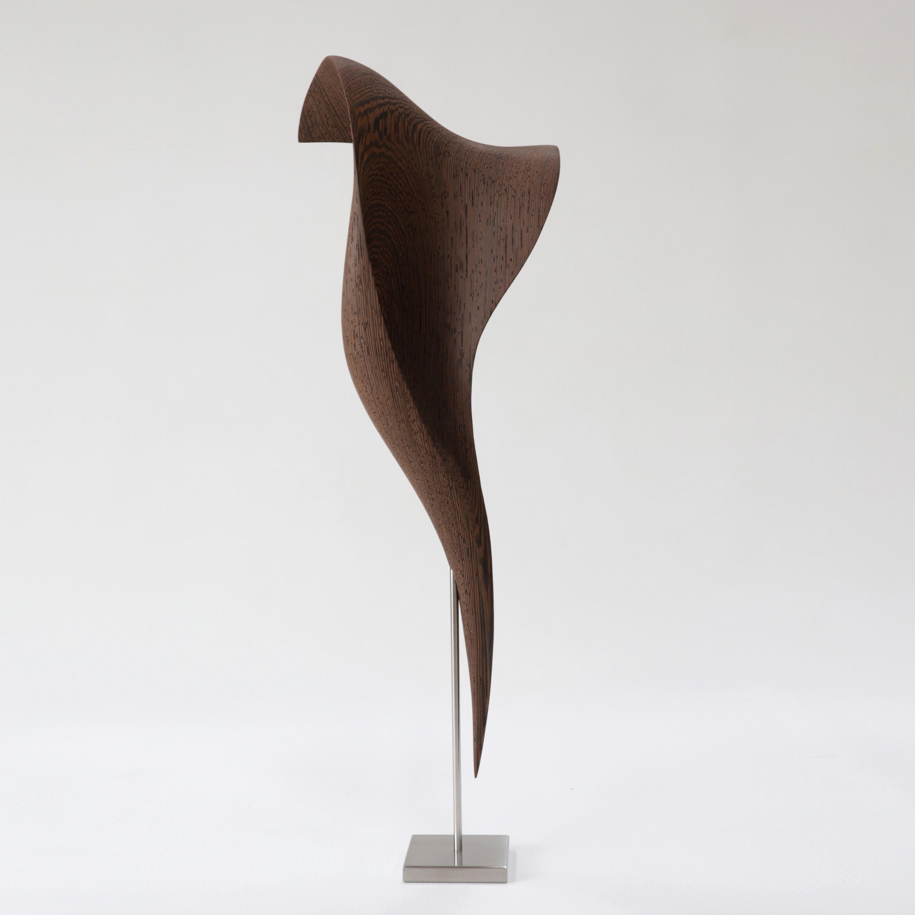 Wenge Flow Petit No 3, an Abstract Wooden Sculpture by the Danish Studio Egeværk