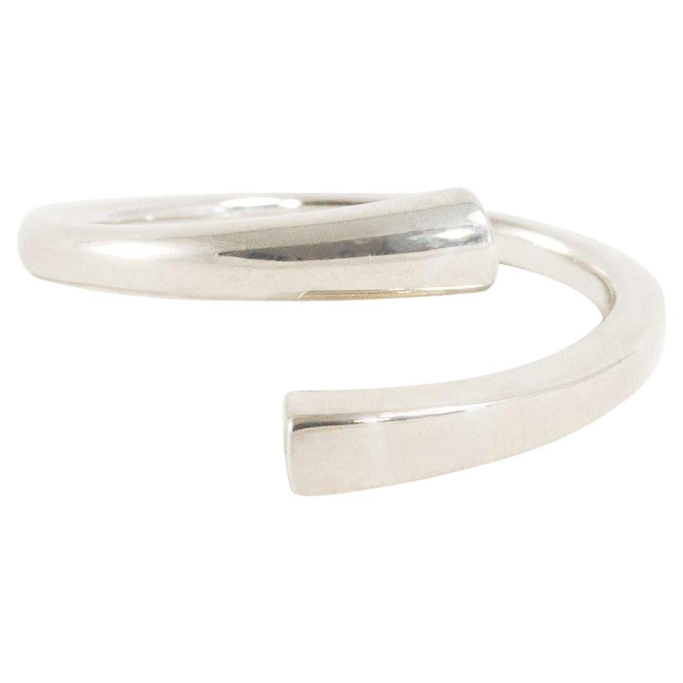 Flow Ring Square to Circle, Sterling Silver For Sale