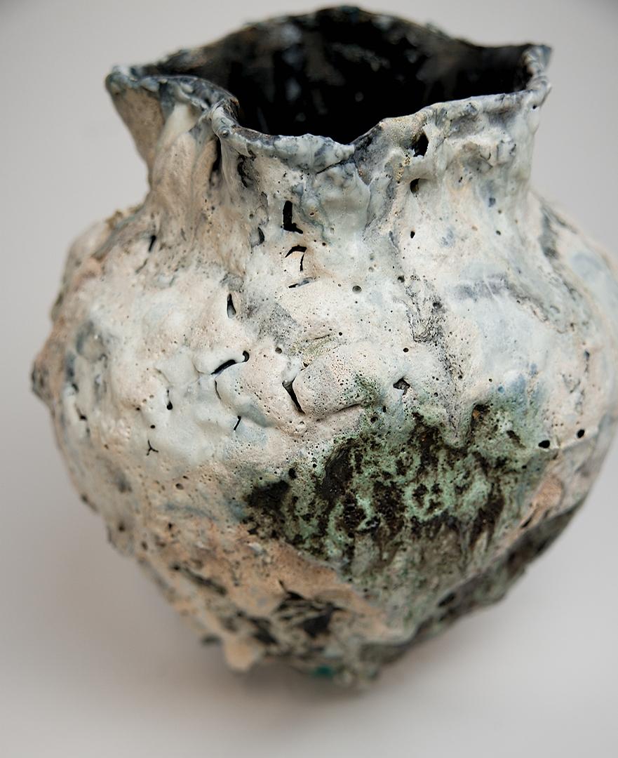 Organic Modern Flow Series Med Fluted Vessel-Green