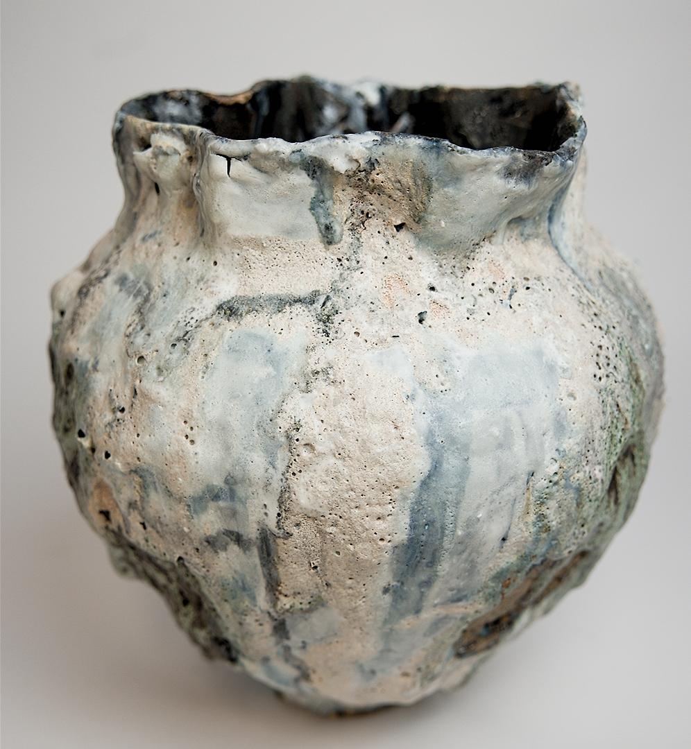 Hand-Crafted Flow Series Med Fluted Vessel-Green