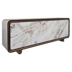 Modern, Contemporary, 21st Century, Marble, Wood, Flow Sideboard