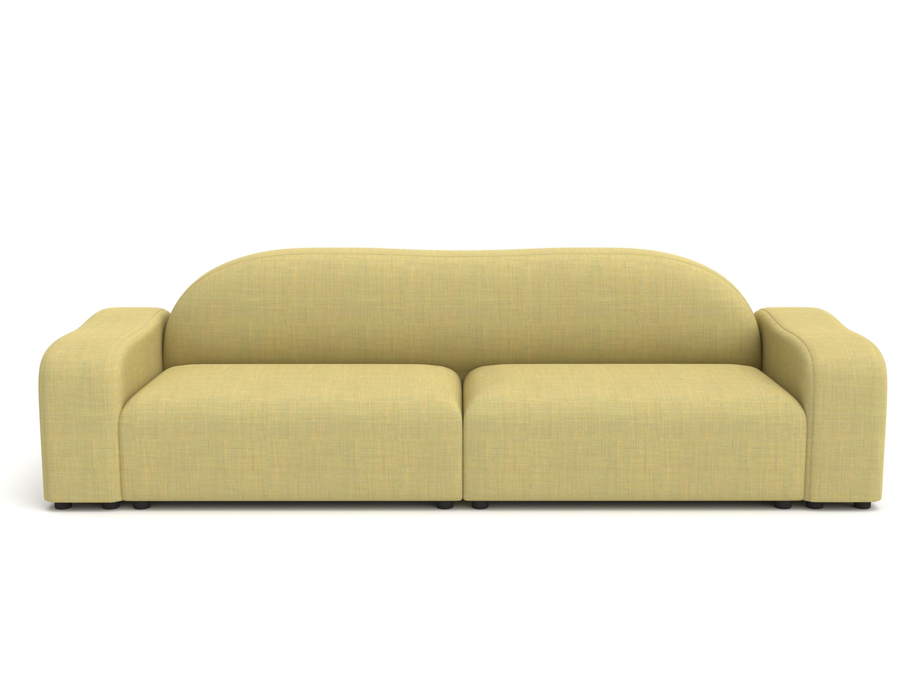 Divano Flow di Formiing, Remix Mustard
Fabrice: Remix 923

Personalizzazione: Disponibile in un'ampia gamma di tessuti e colori. 

Il divano Flow esprime versatilità senza sforzo e tocchi eleganti, abbinato a un tavolino e a un bracciolo. Il design