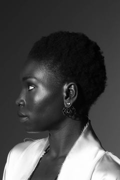 FLOWEN Sterling Silver Aoda Studs and EarJackets in Black Gommato and Diamonds