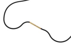 FLOWEN Collar Colgante Arco de Plata de Ley en Gommato Negro y Diamantes