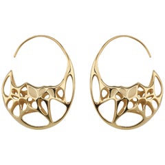 FLOWEN Boucles d'oreilles créoles Goda en argent sterling et or 18 carats