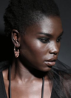 FLOWEN Sterling Silver Goda Hoop Earrings in Rose Gold