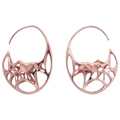 FLOWEN Sterling Silver Goda Hoop Earrings in Rose Gold