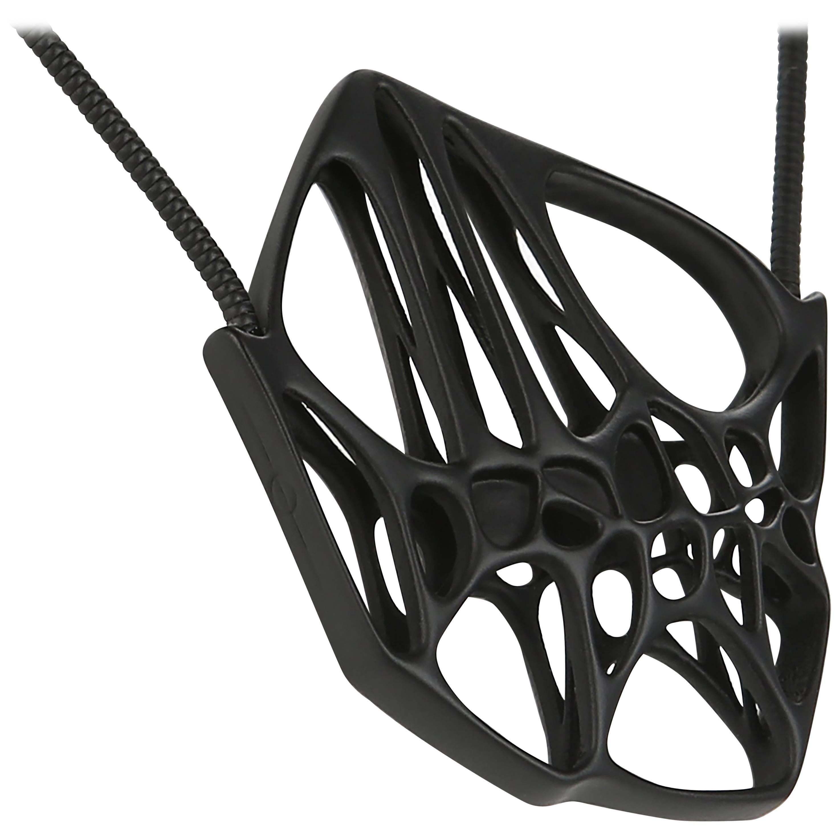 FLOWEN Collar Colgante Hexa de Plata de Ley Recubierto de Gommato Negro