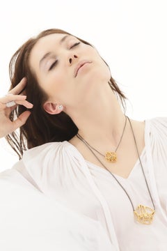 Collier à pendentifs Hexa en argent sterling FLOWEN et or 18 carats