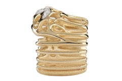 FLOWEN Sterlingsilber Moxi-Cocktailring aus 18 Karat Gold und Diamanten