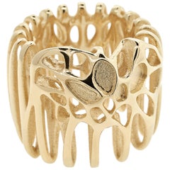 FLOWEN Anillo de cóctel Moxi de plata de ley y oro de 18 quilates