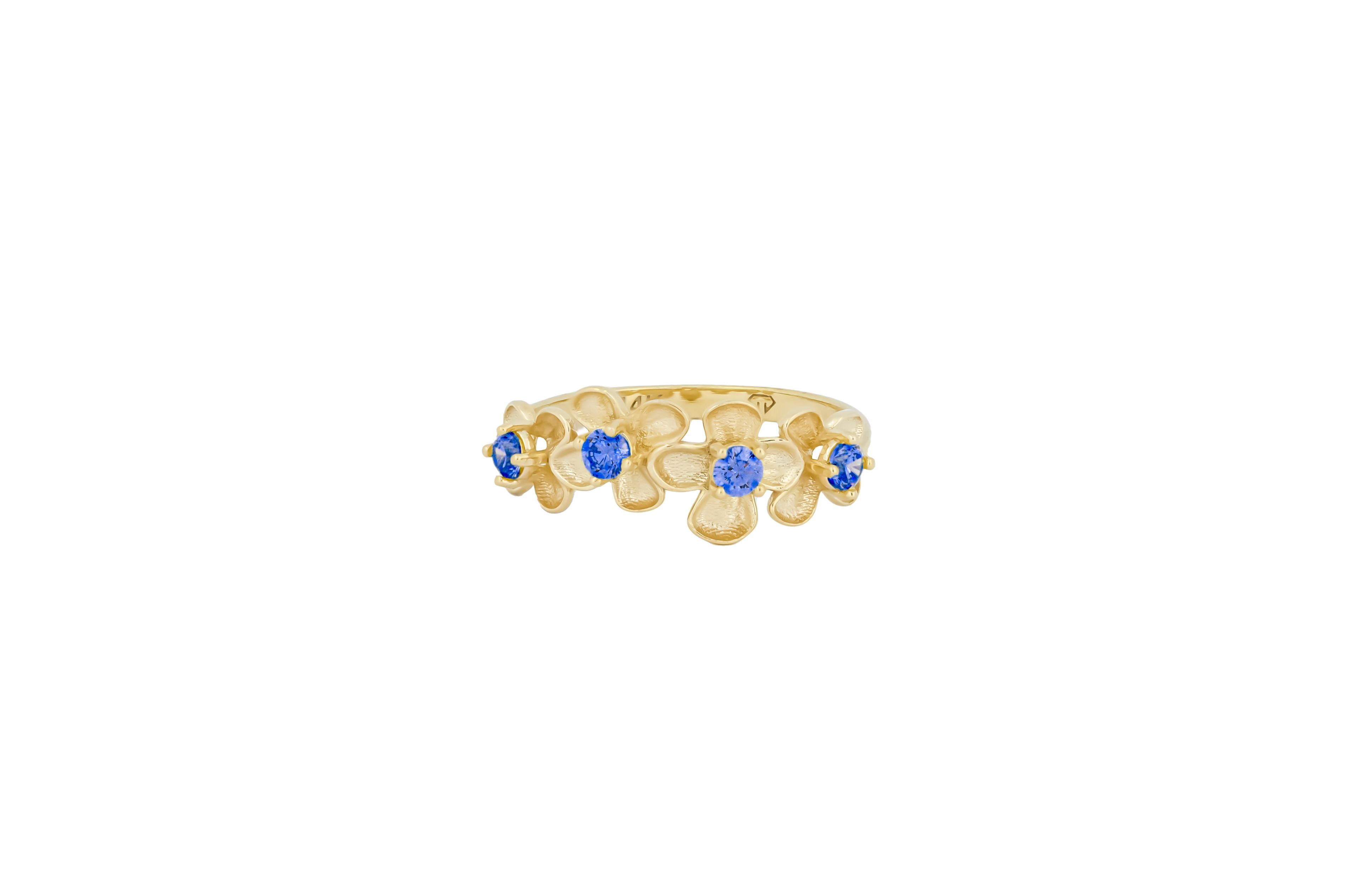 Flower 14k gold ring In New Condition For Sale In Istanbul, TR