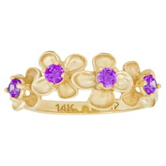 Flower 14k gold ring