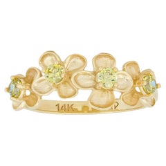 Flower 14k gold ring.
