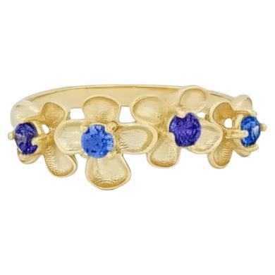 Anello in oro 14k a forma di fiore