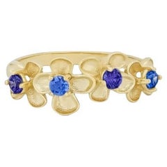 Anello in oro 14k a forma di fiore