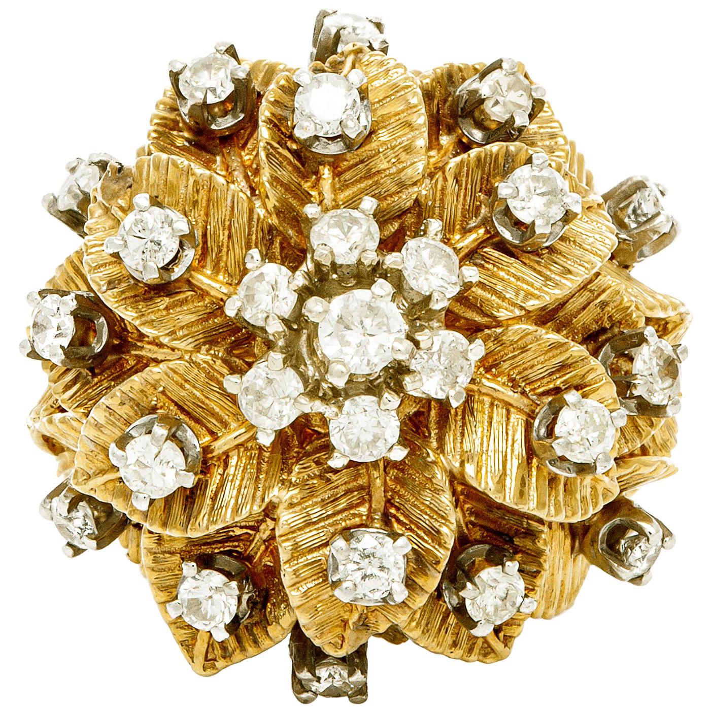 Flower 18 Karat with Diamonds Ring