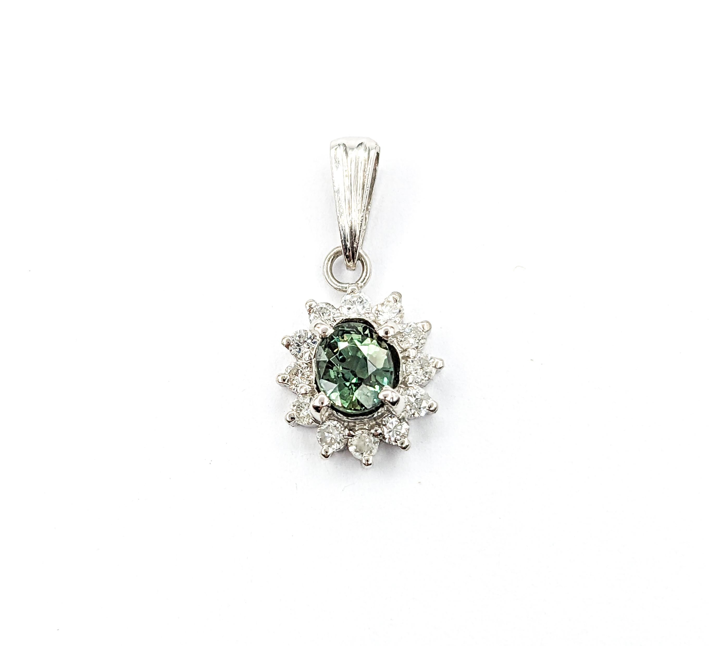 Flower Alexandrite Pendant With Diamonds GIA 1