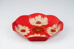 “Flower and Flower” Lacquer Serving Dish by Kobayashi Miyako
