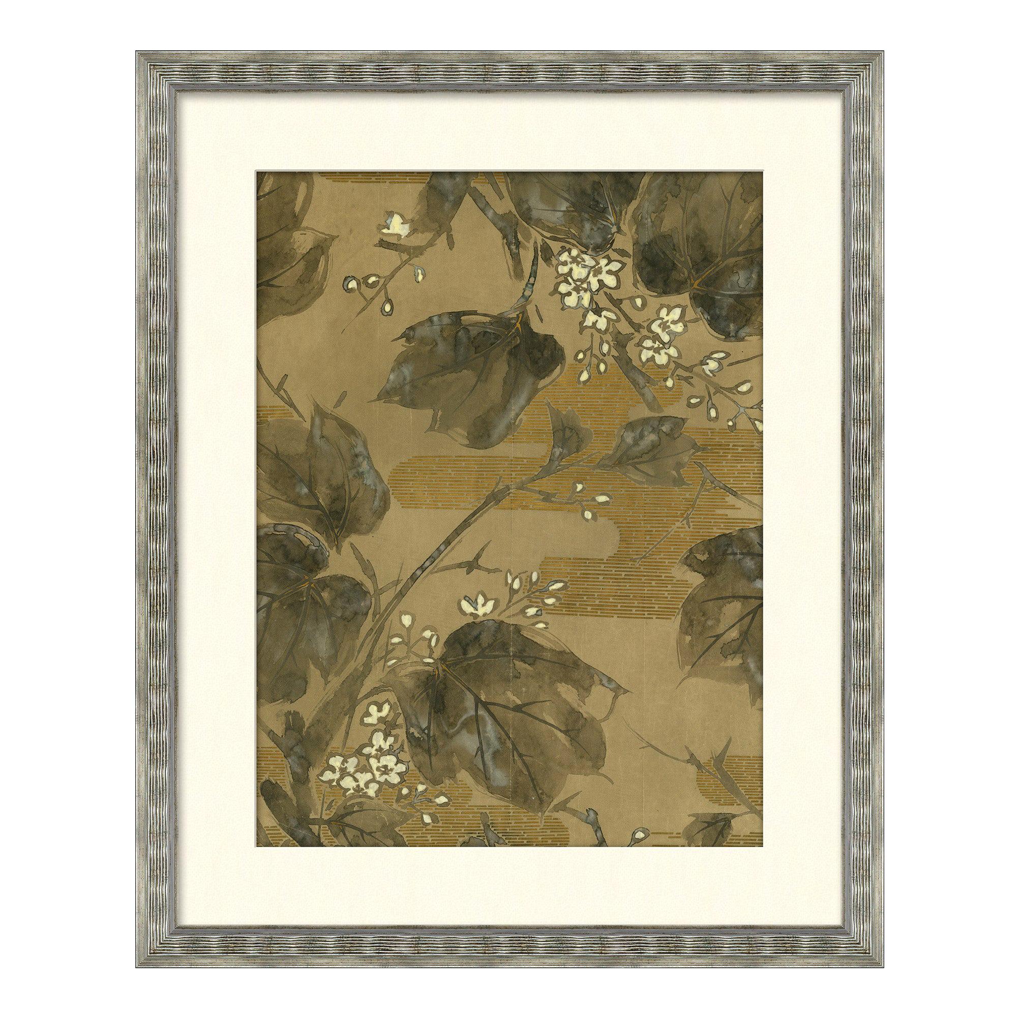 Flower and Foliage Series I Japanese Print in Neutral by CuratedKravet