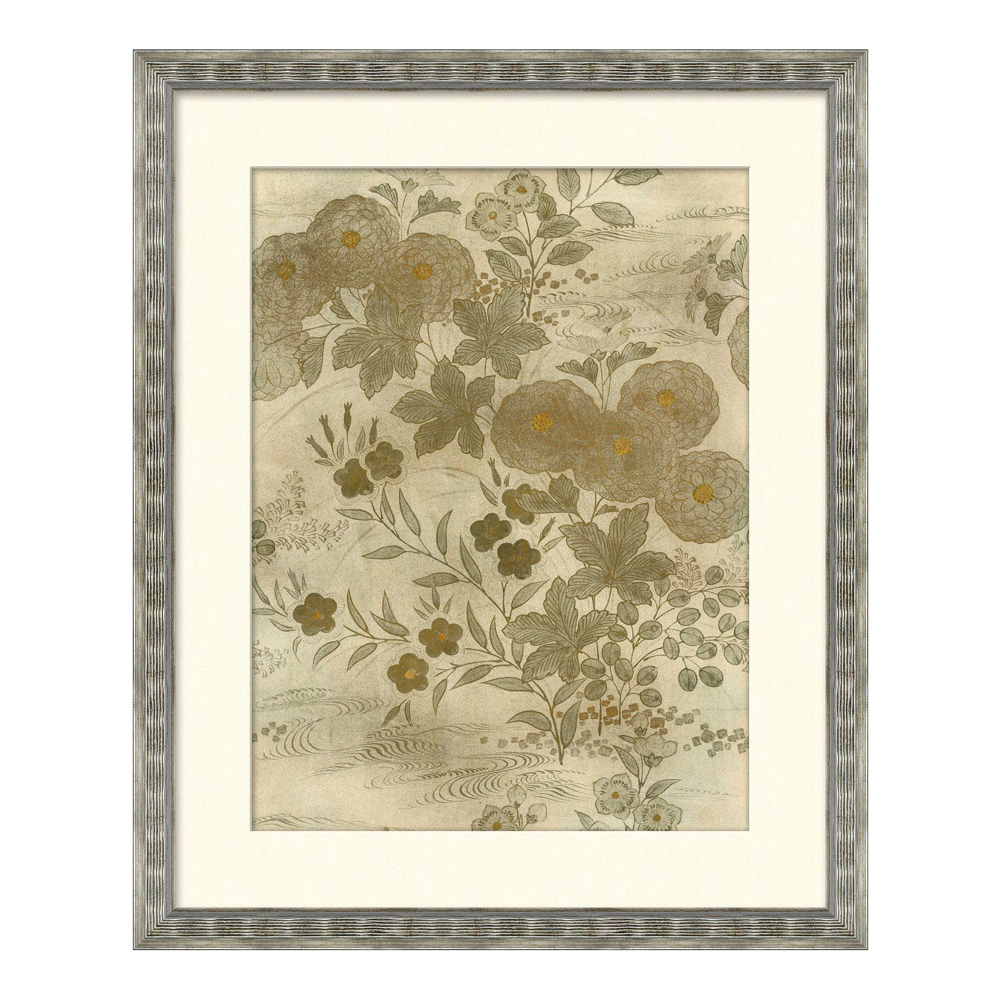 Flower and Foliage Series II Japanese Print in Neutral by CuratedKravet