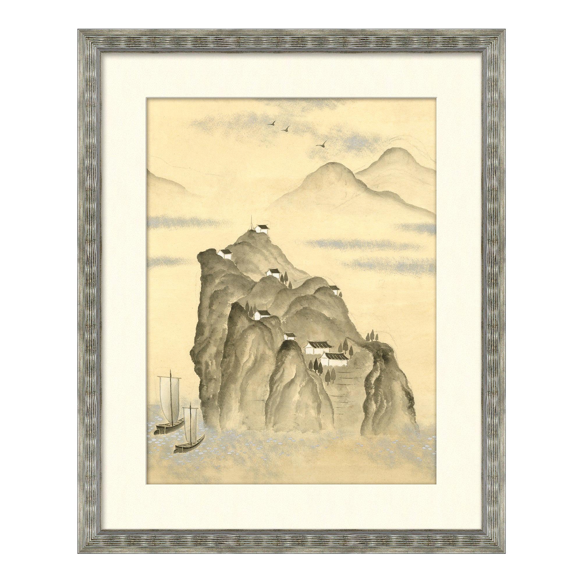 Blumen- und Pflanzgefäß Serie III Japanischer Druck in Neutral von CuratedKravet