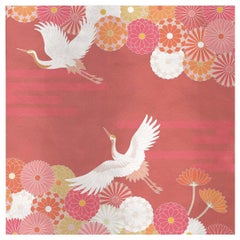 Flower and Storks Orange Panel
