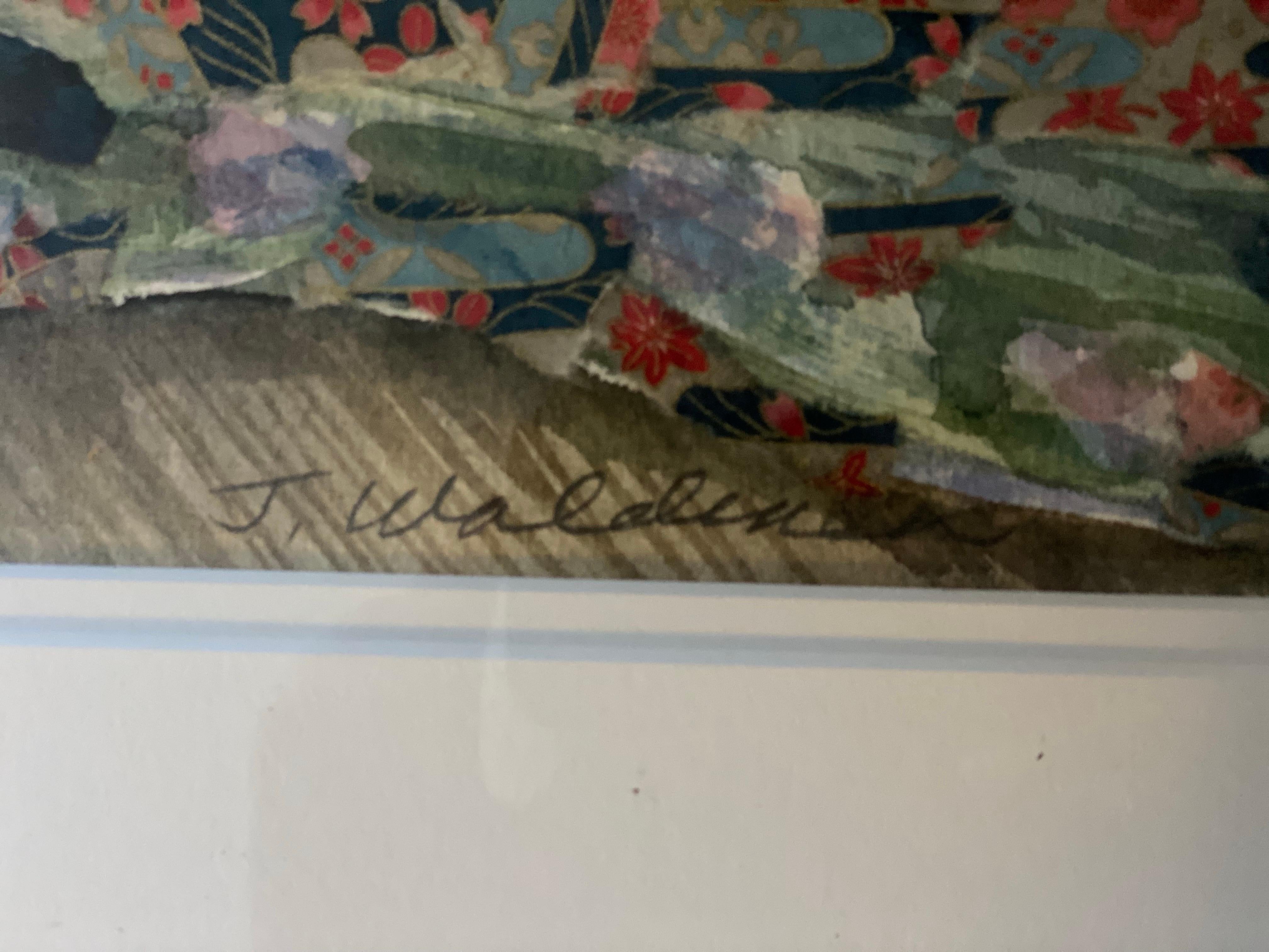 Blumen- und Korb-Stillleben, Aquarell auf Papier, von Joy Waldman im Zustand „Gut“ im Angebot in Southampton, NY