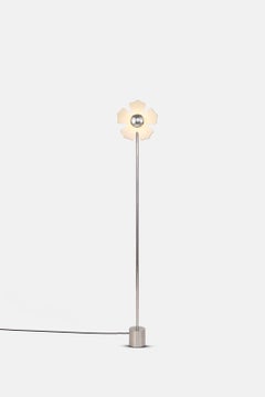 Flower Beige Ceramic and Chrome Floor Lamp by Hatsu