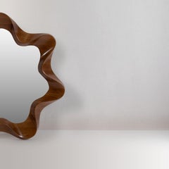 Flower Big Ash Wood Mirror