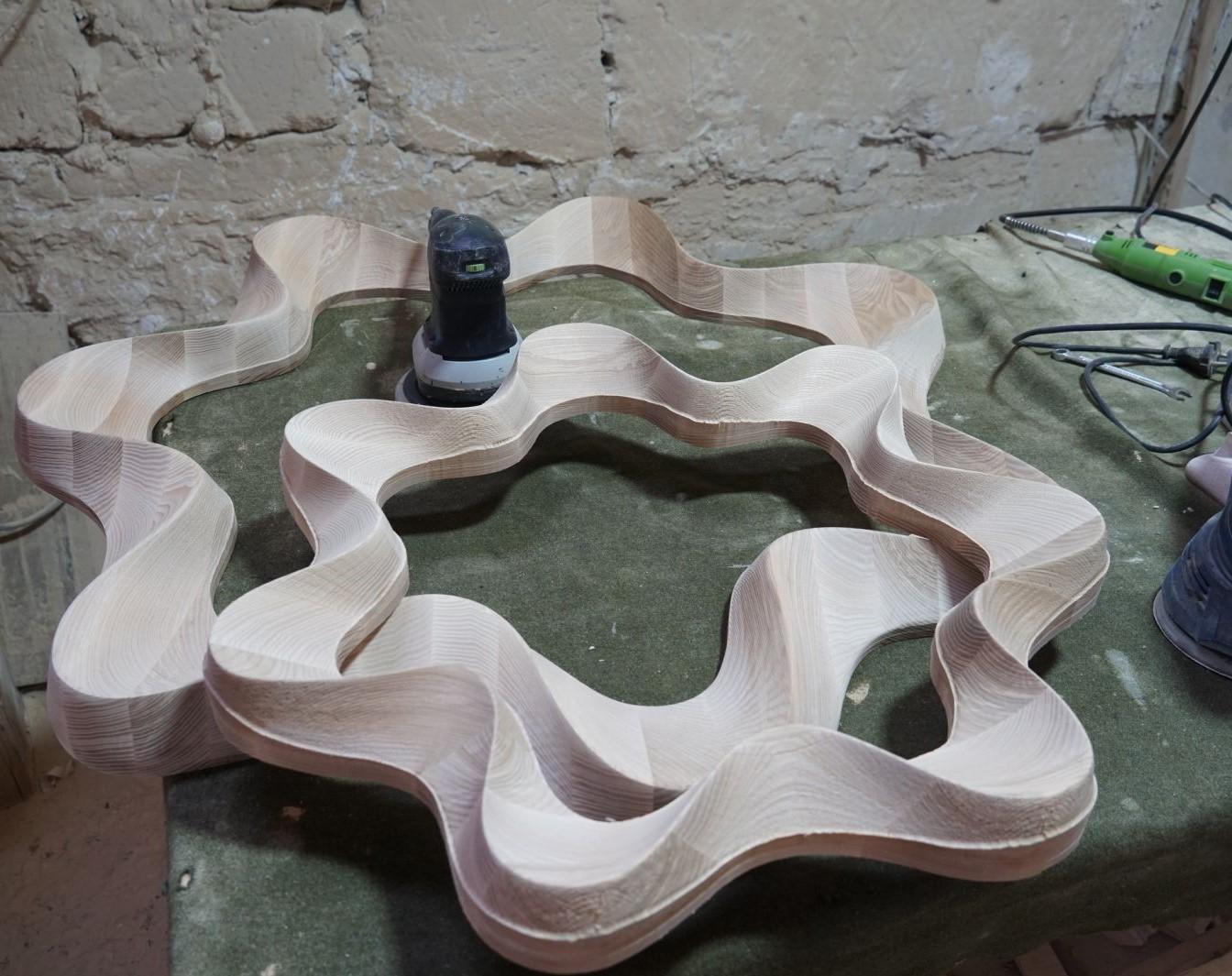 XXIe siècle et contemporain Miroir Flower Big Ash Wood en vente