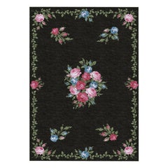 Flower Black Rug