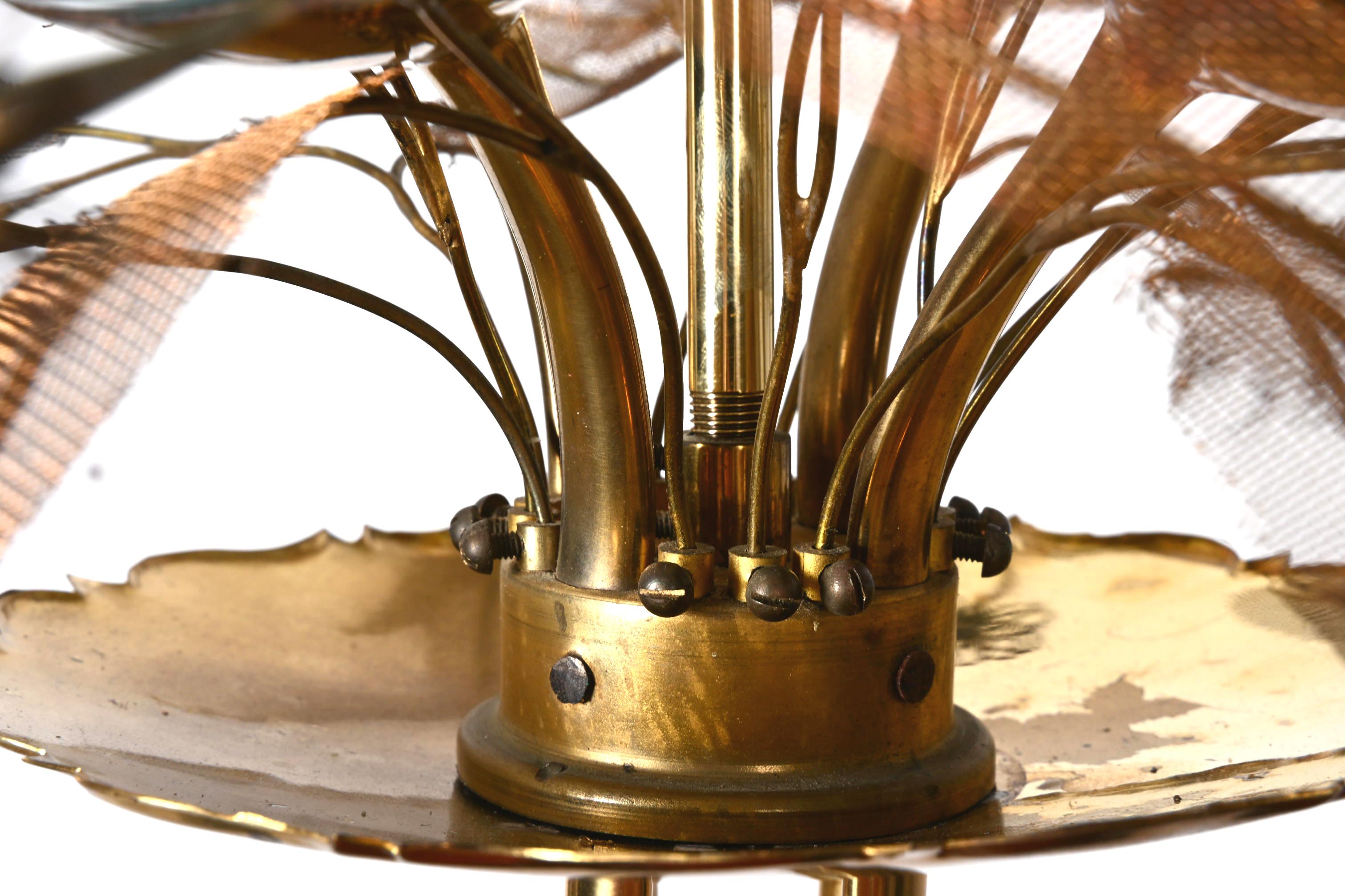 Lámpara Flower Bouquet de Paavo Tynell para Taito Oy con cristal azul en Bueno estado para la venta en Vienna, AT