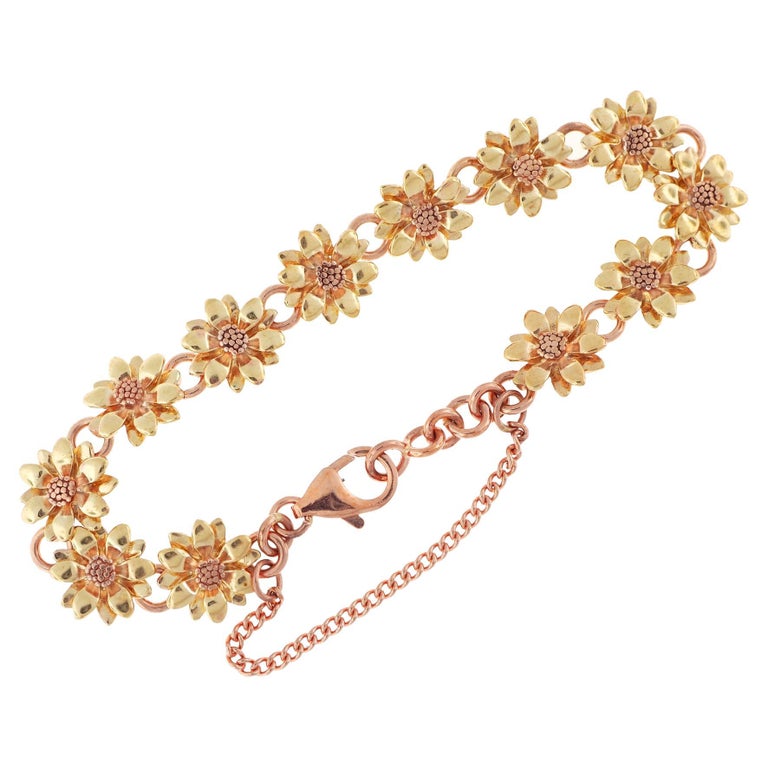 Flower Bracelet Made from Yellow and Rose Gold For Sale at 1stDibs — free download