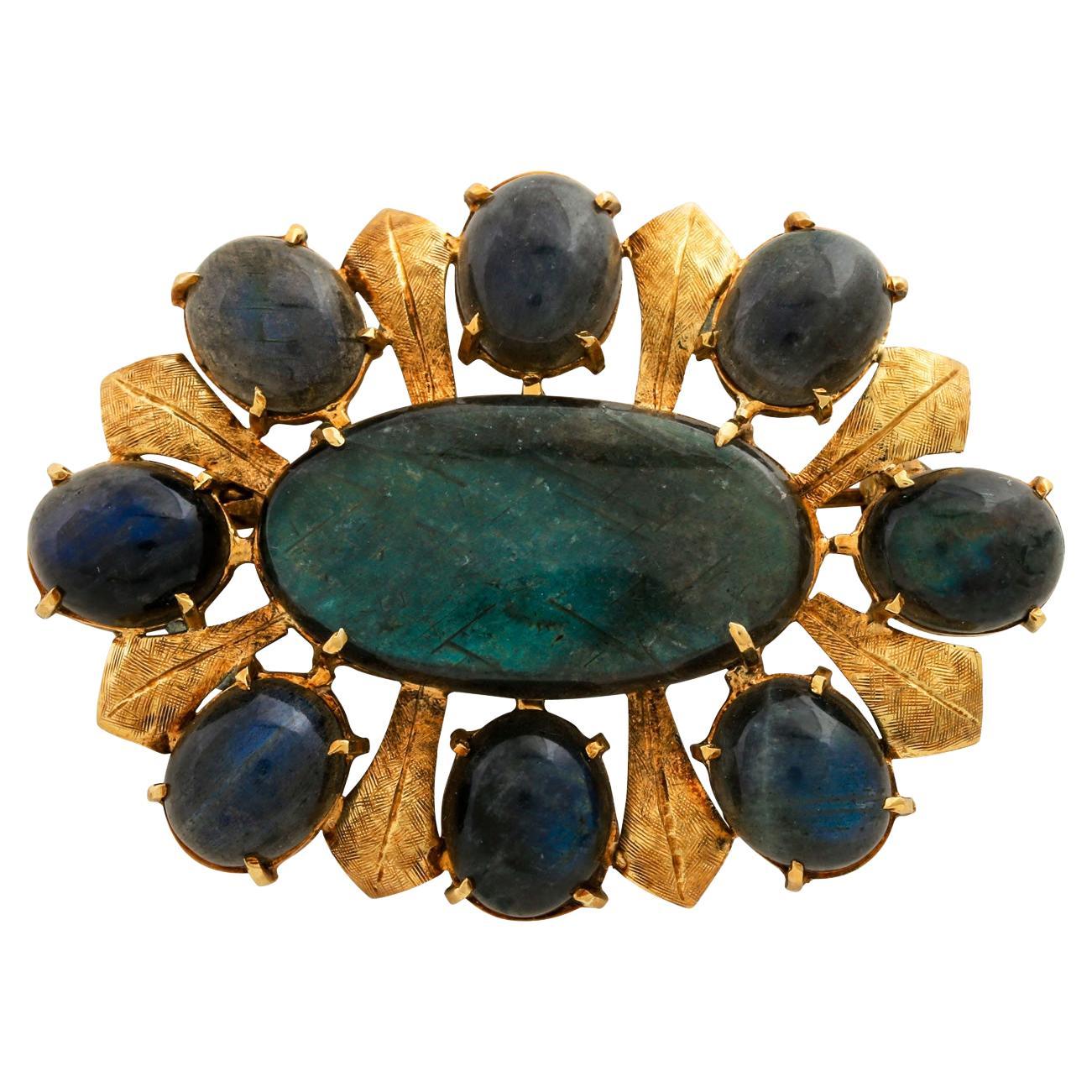Rene Lalique Brooch Sauterelles et Cabochons For Sale at 1stDibs