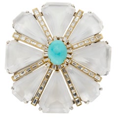 Flower Brooch with Changeable Piece